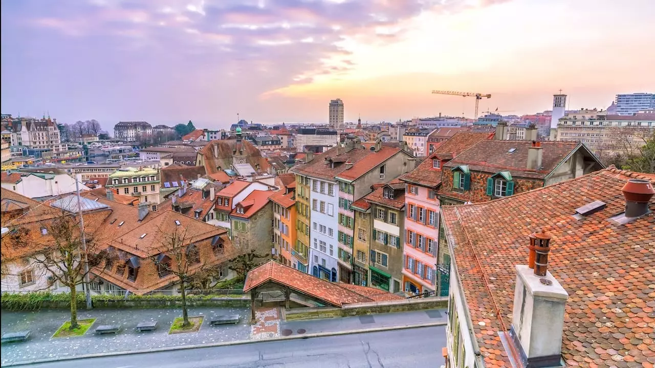 Vue du centre ville de Lausanne